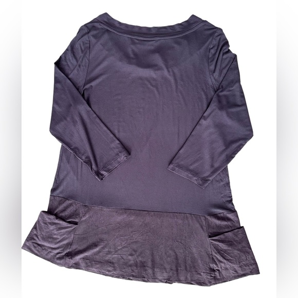 LOGO by Lori Goldstein Eggplant Two-Tone Tunic With Pockets - Picture 5 of 5